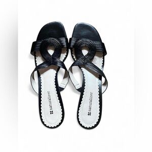 Naturalizer Black Slip-On Sandals with Small Heel | Size 9